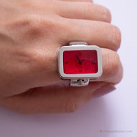 Einzigartiges Rot Mickey Mouse Disney Ring Uhr Schmuck für Frauen