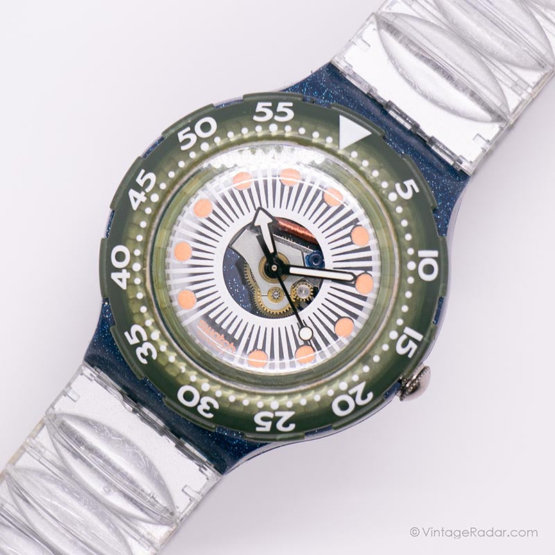 swatch ビンテージ　まとめて Vintage 1993 Swatch SDN107 SILVER TRACE Watch | Skeleton Swatch