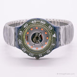 Vintage 1993 Swatch SDN107 Silver Trace reloj | Esqueleto Swatch Scuba