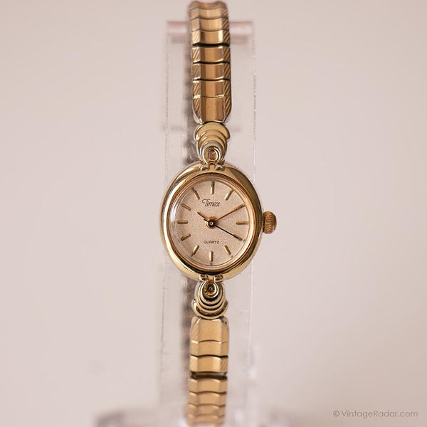 Mini orologio da tono d'oro vintage da Timex | Orologio da polso bracciale per lei