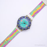 1991 Swatch SDK102 MEDUSA Watch | 90s Vintage Blue Swatch Scuba