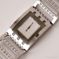 2006 Swatch Subt103g brazalete brillante reloj | Acero Swatch Cuadrado