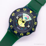 1992 Swatch Sdn102 divin montre | Bleu vintage Swatch Scuba