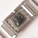 2006 Swatch Subm103g Brillanter Armreifen Uhr | Silbertonem Quadrat Uhr