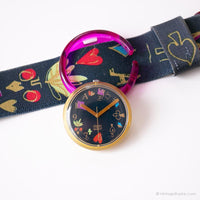 1992 Swatch PWK165 Alice Uhr | Seltenes Rosa und Schwarz Swatch Pop