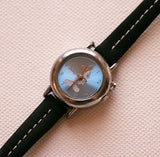 Vintage winzig Mickey Mouse Uhr mit blauem Zifferblatt | Blau Disney Uhr