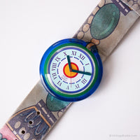 1991 Swatch PWG100 Perles de Folie montre | Bleu et vert Swatch Populaire
