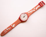 2010 Cream Jam GR150 Red suizo swatch reloj | Minimalista swatch Caballero