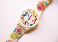 2008 Verspielte Pins GW145 swatch | Funky bunte Regenbogenschweizer swatch Uhr
