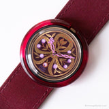 1996 Swatch PMB105 VICTORIAN KNOT Watch | Red Floral Swatch Pop