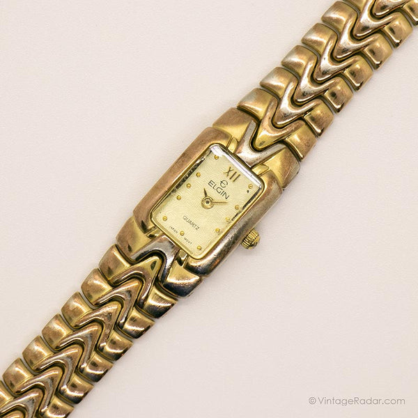 Tone d'or vintage Elgin montre Pour elle | Montre-bracelet au quartz japon