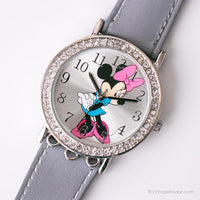 Vintage Elegant Disney Watch for Her | Silver-tone Minnie Mouse Wristwatch