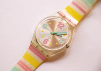 2006 Pastel Candy GE173 Pink & Yellow Swiss swatch Guarda le donne