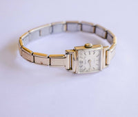 Ormo Incabloc Goldton-Damen Uhr | Quadratisches Vintage -Kleid Uhr