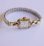 Oro enrollado vintage 10 rubis mecánico reloj | Vestido de mujeres reloj