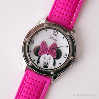 Vintage grande Minnie Mouse reloj | Tono plateado Disney Coleccionable reloj