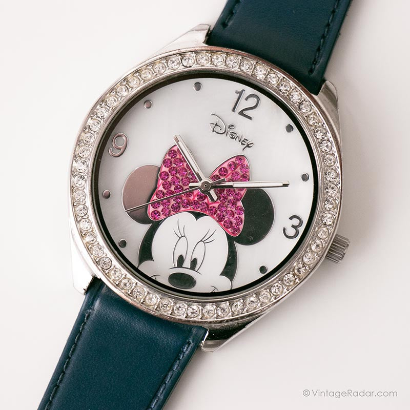 Vintage Accutime Women\'s Minnie Mouse Silver Tone Blue Face Watch Vintage Disney Minnie Mouse Ladies Quartz | Mercari main image 3
