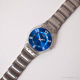 2003 Swatch Sfk197g helado brillo reloj | Pulsera de acero azul Swatch Skin