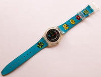 2002 BLUE ICON SKK125 Swatch Watch | Blue & Black Swiss Swatch Gent