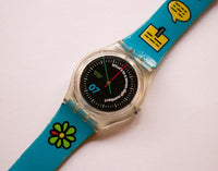 2002 Blue Icon Skk125 Swatch مشاهدة | Blue & Black Swiss Swatch جنت
