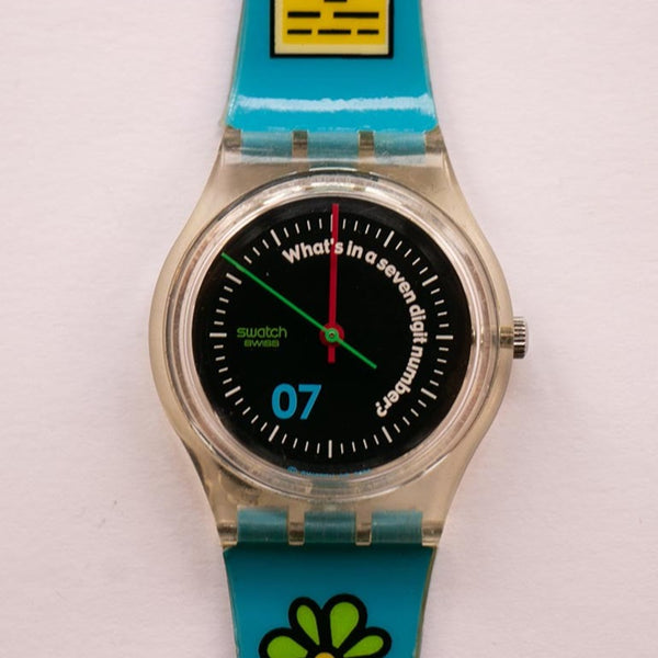 2002 BLUE ICON SKK125 Swatch Watch | Blue & Black Swiss Swatch Gent