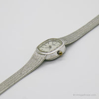Tono plateado vintage Caravelle reloj | Cuarzo de Japón reloj para damas