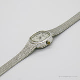 Tono plateado vintage Caravelle reloj | Cuarzo de Japón reloj para damas