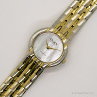 Jahrgang Gruen Zweifarbig Uhr | Retro -Armbanduhr für Damen