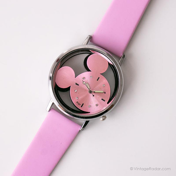 Rosa vintage Mickey Mouse reloj | Disney Cosas memorables reloj