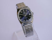 RARE Junghans 25 Jewels Automatic Men's montre avec un cadran bleu vintage