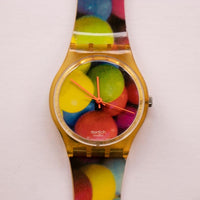 1998 Bubblegum GK283 Multi couleur swatch | Suisse hippie des années 90 swatch montre