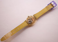 2002 Fiori D'Amore GK381 Swatch Guarda | Florale del quadrante dorato Swatch Guadare