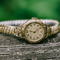 1940 vintage chapado en oro reloj | Art-Deco Vintage alemán damas reloj