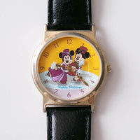 Vintage Minnie y Mickey Mouse Disney reloj | 1998 Celebración navideña del elenco