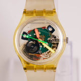 Piano GZ159 à la gelée vintage ultra rare Swatch montre | 1999 Swatch montre