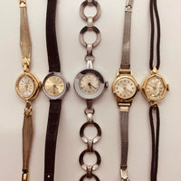 Lot of 5 Womens Timex Art Deco Watches for Parts & Repair - NOT WORKING
