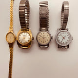 Lot of 4 Womens Timex VIntage Watches for Parts & Repair - NOT WORKING