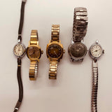 Lot of 5 Womens Timex Dress Watches for Parts & Repair - NOT WORKING