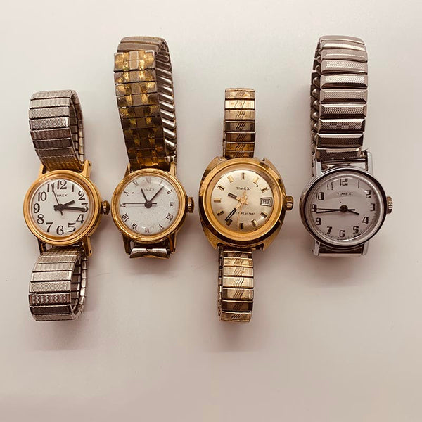 Lot of 4 Ladies Timex Dress Watches for Parts & Repair - NOT WORKING Vintage Radar Lot of 4 Ladies Timex Dress Watches for Parts & Repair - NOT WORKING Vintage Radar