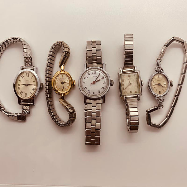 Lot of 5 Women's Timex Cocktail Watches for Parts & Repair - NOT WORKING