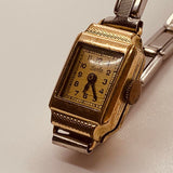 Art déco militaire d'or plaqué 100 montre pour les pièces et la réparation - ne fonctionne pas