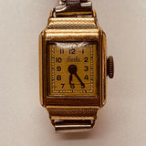 Art Deco Military Gold Plaked Exita 100 orologio per parti e riparazioni - Non funzionante