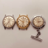 Lot of 3 Men's Timex Mechanical Watches for Parts & Repair - NOT WORKING
