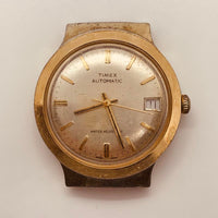 Lot de 2 années 1970 Timex Montres automatiques pour les pièces et la réparation - ne fonctionne pas