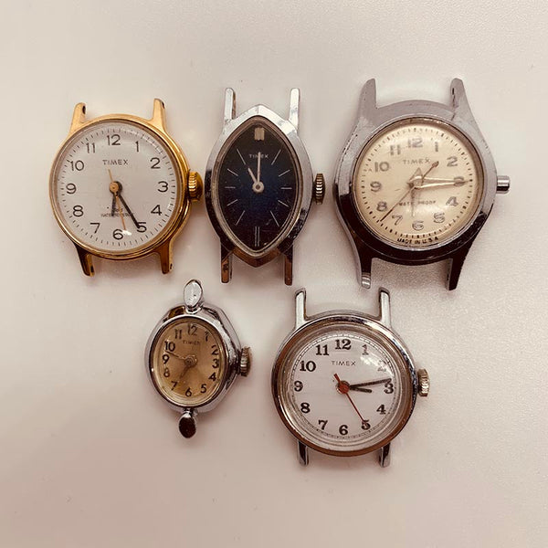 Lot of 5 Womens Timex Mechanical Watches for Parts & Repair - NOT WORKING