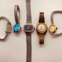 Lot of 5 Women's Timex Wind-up Watches for Parts & Repair - NOT WORKING