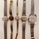 Lot of 5 Women's Timex Art Deco Watches for Parts & Repair - NOT WORKING