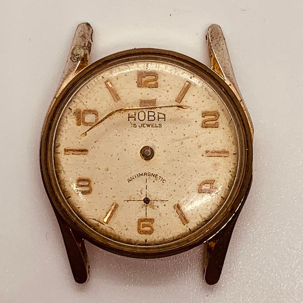 Hoba 15 Jewels Watch Antimagnetic Watch for Parts & Repair - لا تعمل