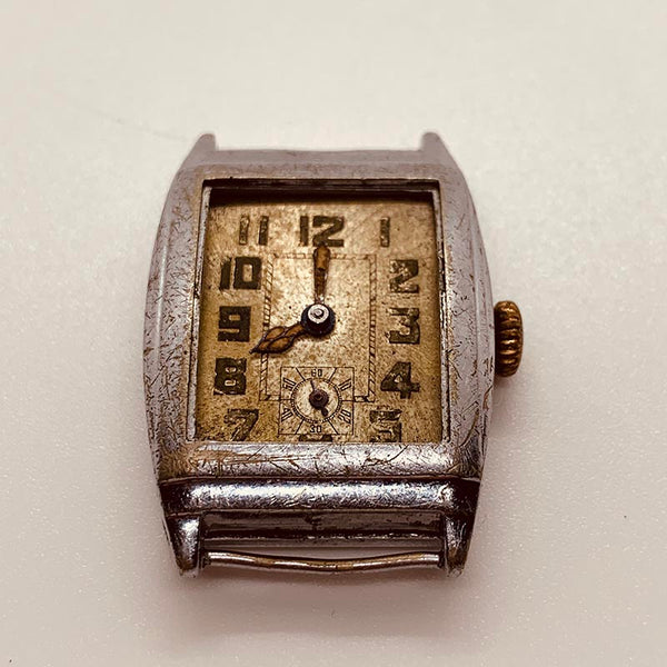 1940s Art Deco Swiss Made Tank Watch for Parts & Repair - NOT WORKING