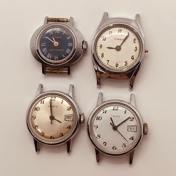 Lot of 4 Vintage Timex Mechanical Watches for Parts & Repair - NOT WORKING